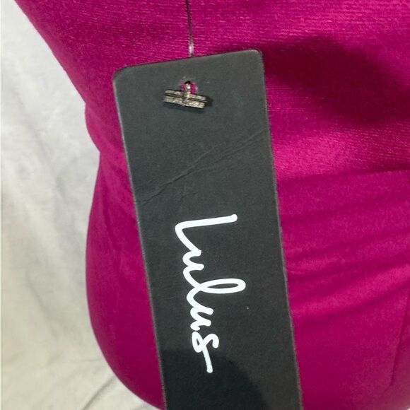 Lulus Magenta One-Shoulder Cutout Bodycon Mini Dress size small NWT - Picture 8 of 10